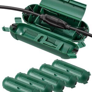 NIB 6 pack outdoor large extension cord waterproof latching covers Green
